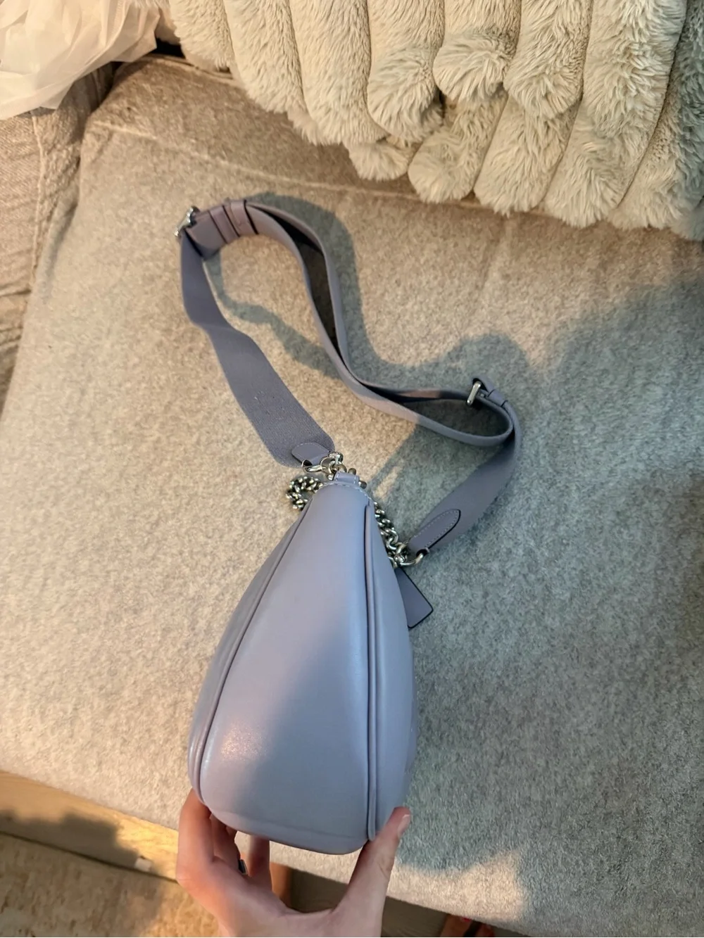 Coach lilac pillow tabby Leather Shoulder Bag with Chain and Webbing Strap
